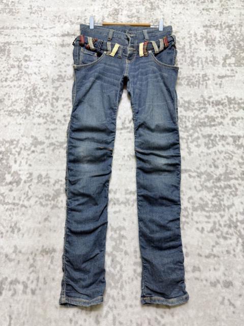 Hysteric Glamour Vintage Y2K Double Waist Punk Grunge Slim Fit Stacked Denim