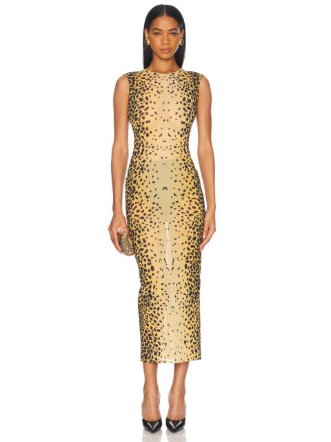 ALEX PERRY Sleeveless Power Mesh Midi Dress