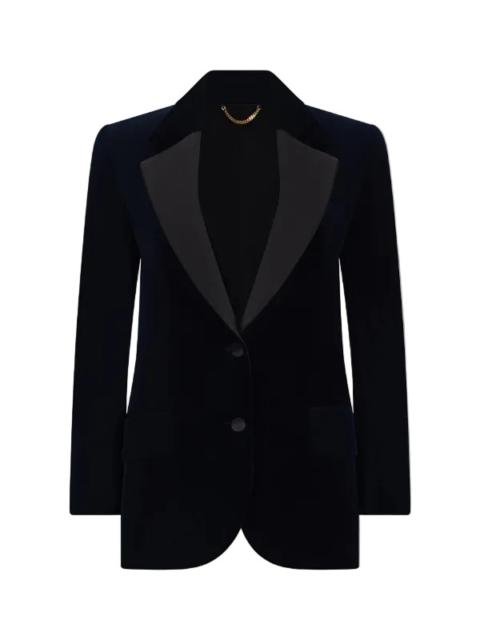 Victoria Beckham Single-breasted Tailored Jacket in Midnight Velvet