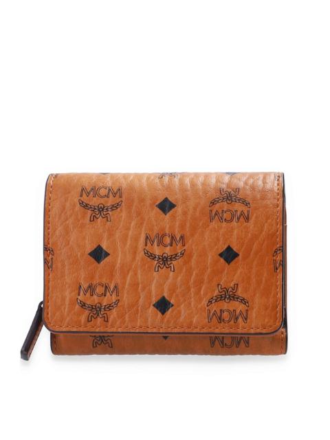 MCM MCM Ladies Trifold Wallet in Cognac Visetos Original