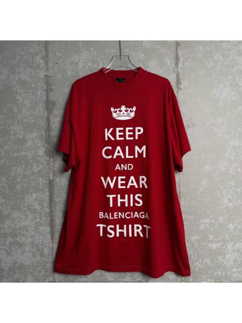 BALENCIAGA Balenciaga Keep Calm Red Short Sleeve T-Shirt