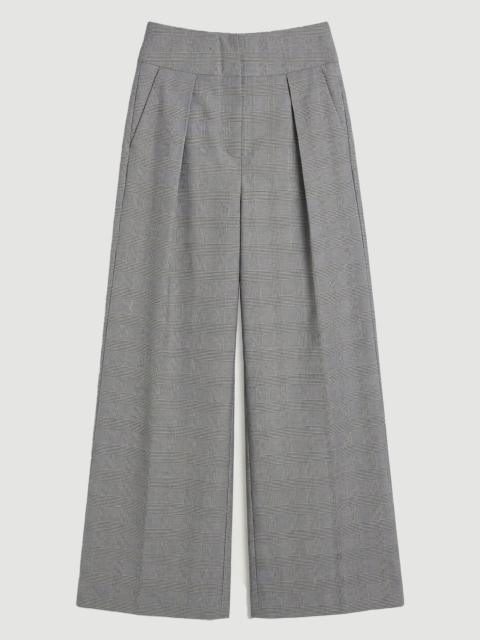 KAREN MILLEN Soft Tailored Check High Waist Wide Leg Trouser
