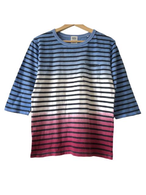 Other Designers Denime - Authentic Denime Japan Tri-Color Ombre 3Q Tee