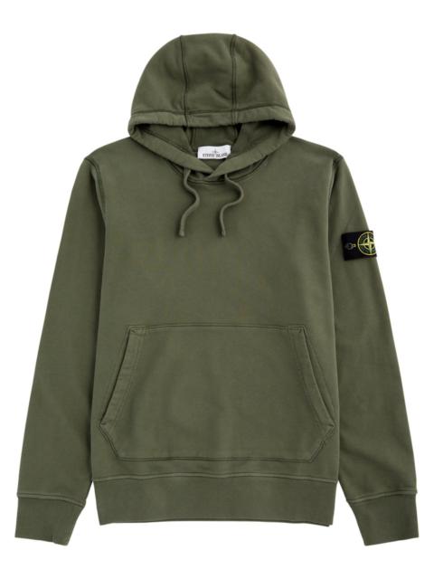 Stone Island Logo Hooded Cotton Sweatshirt