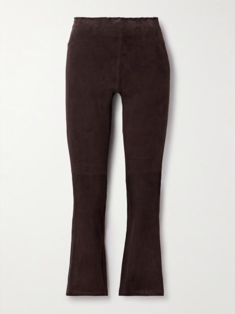 STOULS Jp Twenty Cropped Suede Flared Leggings
