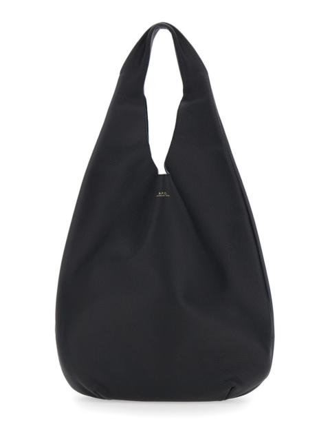 A.P.C. A.P.C. Women 'Le Neige' Black Handbag With Embossed Logo On The Front In Hammered Leather Woman