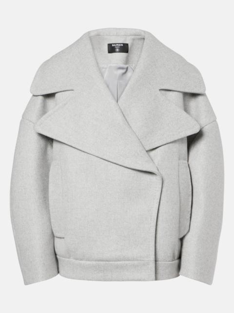 Balmain Oversized wool and cashmere peacoat