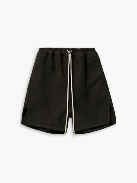 Rick Owens Straight-leg cashmere-felt drawstring shorts