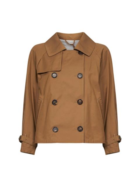 Other Designers Max Mara The Cube Women Brown Mtctesoro Double-Breasted Short Trench Coat