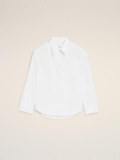 AMI Paris WHITE COTTON SHARP COLLAR AMI DE COEUR WIDE SHIRT