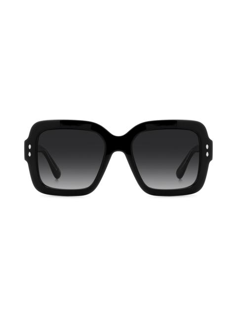 Isabel Marant Isabel Marant 54mm Gradient Square Sunglasses in Black/Dark Grey Sf at Nordstrom