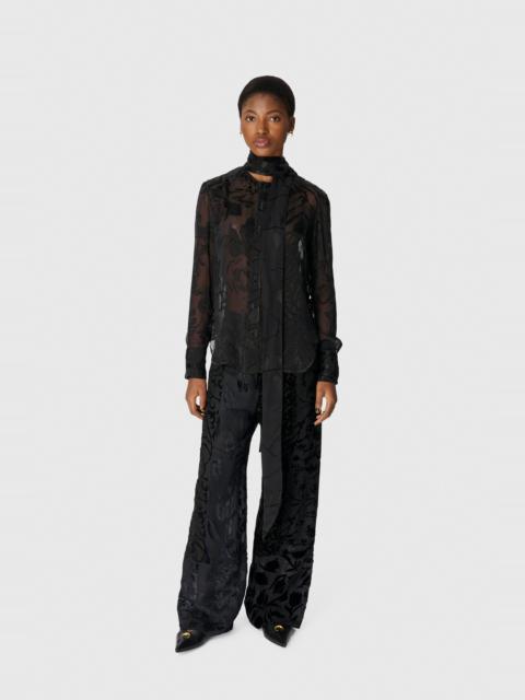 Marine Serre Regenerated Raso Silk Scarves LS Blouse