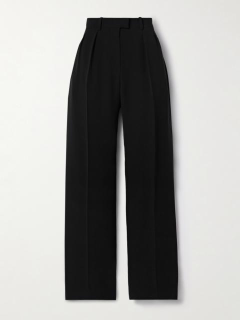 The Row Alfidis Pleated Cotton-crepe Wide-leg Pants