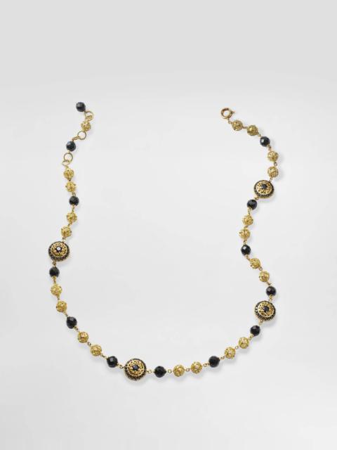 Dolce & Gabbana Sicily Necklace 18-carat yellow gold, black sapphires and black jade