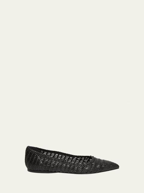 GABRIELA HEARST Aurora Woven Leather Ballerina Flats