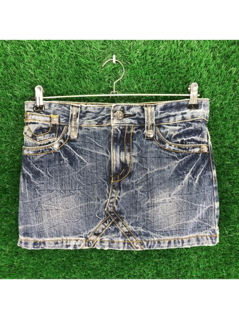 Other Designers Vintage - Vintage 90's Denim Mini Skirt Chrome Hearts Button Inspired