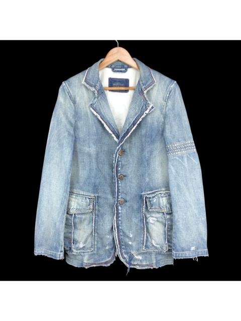 Other Designers Marithe + Francois Girbaud Distressed Blue Denim Jacket Kapital Style Men M Vintage