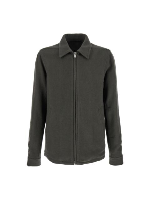 Rick Owens 'brad' Green Jacket With Classic Collar In Wool Man