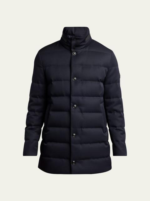 Moncler Men's Quilted Down Long Parka with Hood