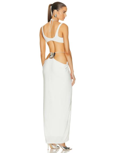 GRACE LING Square Lower Back Plate Pillar Drape Skirt