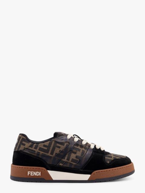 FENDI Fendi Match FF Jacquard Fabric and Suede Sneakers Black