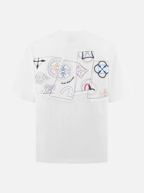 EVISU Logo and Kamon Embroidery Loose Fit T-Shirt