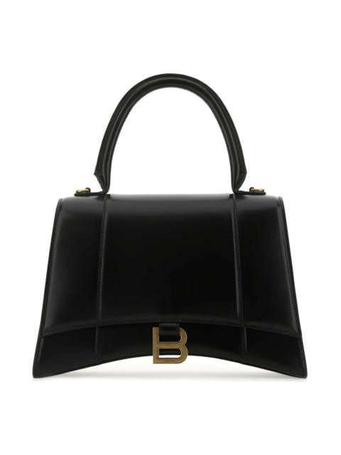 BALENCIAGA Black Leather Medium Hourglass Handbag
