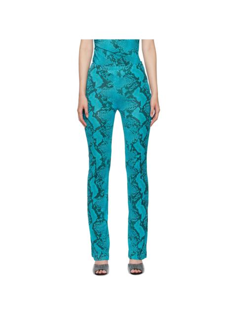 ATLEIN Blue Snake Print Trousers