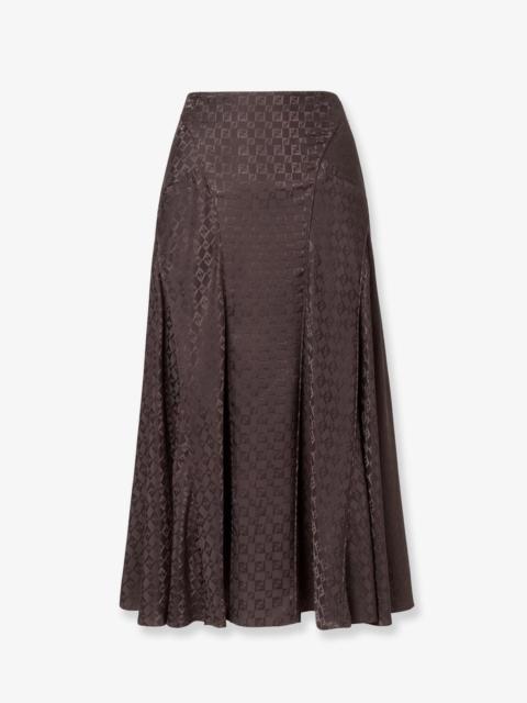 FENDI Fendi Midi Ff Jacquard Silk Skirt