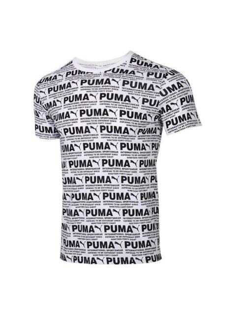 PUMA PUMA All Over Printed Logo Tee 'White' 584132-02