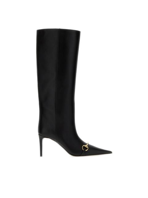 GUCCI GUCCI 80mm Donna Black Leather Boots New & Authentic (Women'