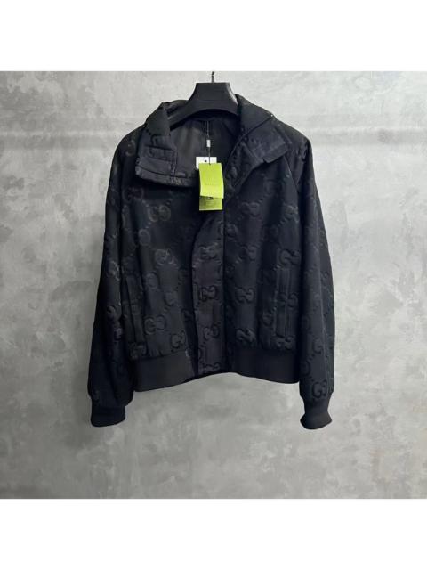 GUCCI Gucci Black GG Logo-Print Canvas Jacket