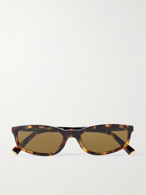 Miu Miu Oval-frame Tortoiseshell Acetate Sunglasses