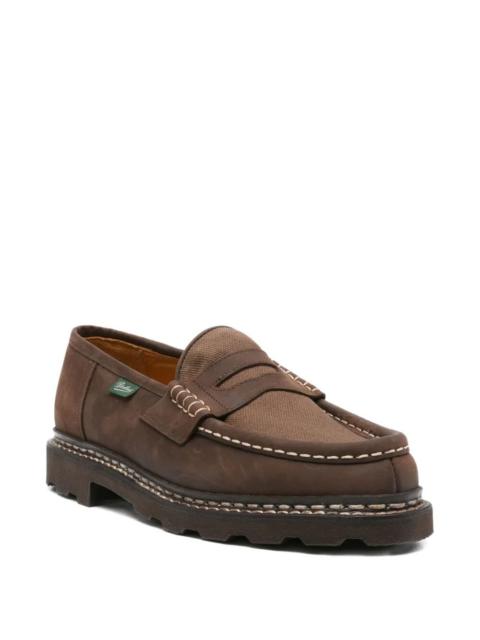 Paraboot Paraboot Men Reims Suede Loafers With Canvas Inserts