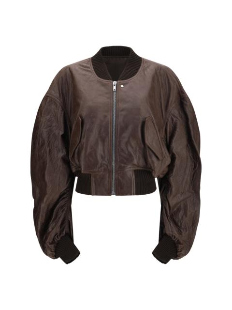 Rick Owens Rick Owens Women Cropped Leather Bomber Jacket