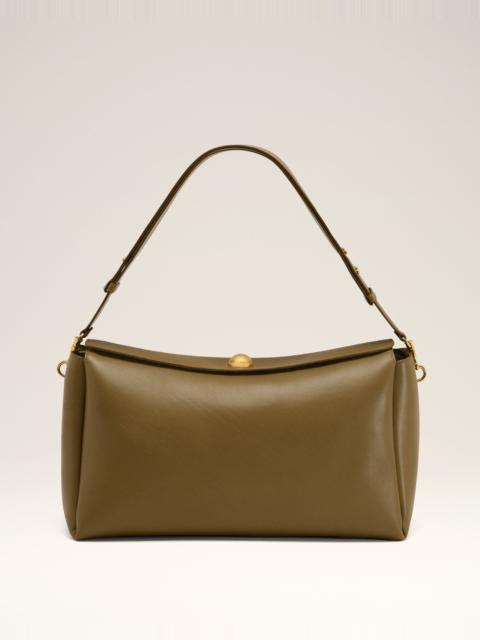 AMI Paris KHAKI LEATHER LARGE CARROUSEL BAG