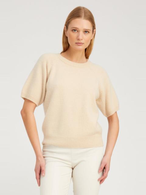 SPRWMN OAT CASHMERE SHORT SLEEVE RAGLAN SWEATER