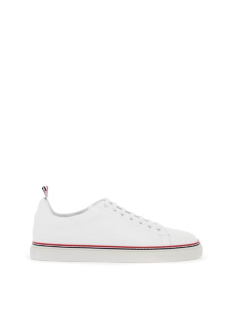 Thom Browne Smooth Leather Sneakers With Tricolor Detail. Men