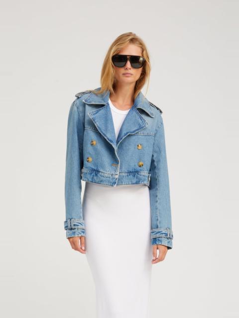 SPRWMN PARADIS CROPPED DENIM TRENCH