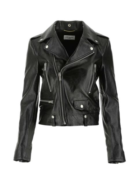 SAINT LAURENT Saint Laurent Women Black Leather Jacket