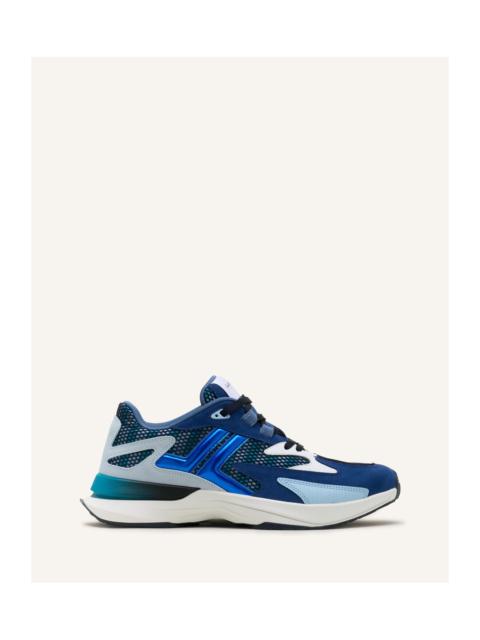 Lanvin Lanvin Jla Sneakers In Mesh And Metallic Leather in Dark Blue/light Blue at Nordstrom