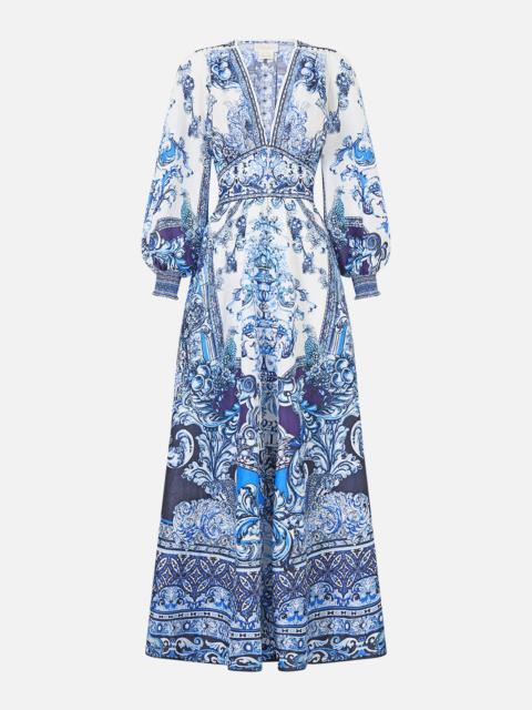 CAMILLA BUTTON DRESS WITH SHAPED WAISTBAND