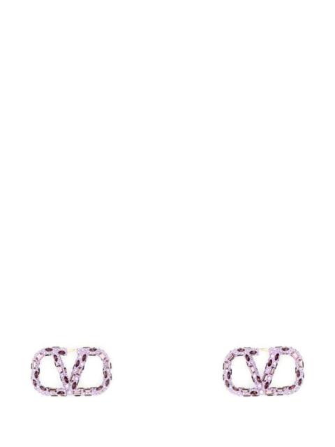 Valentino Garavani Woman Lilac Rhinestones Vlogo Signature Earrings