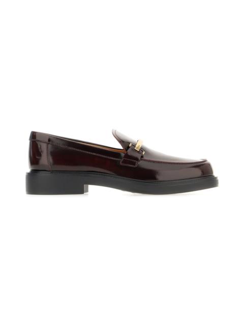 Tod's Aubergine Leather Loafers
