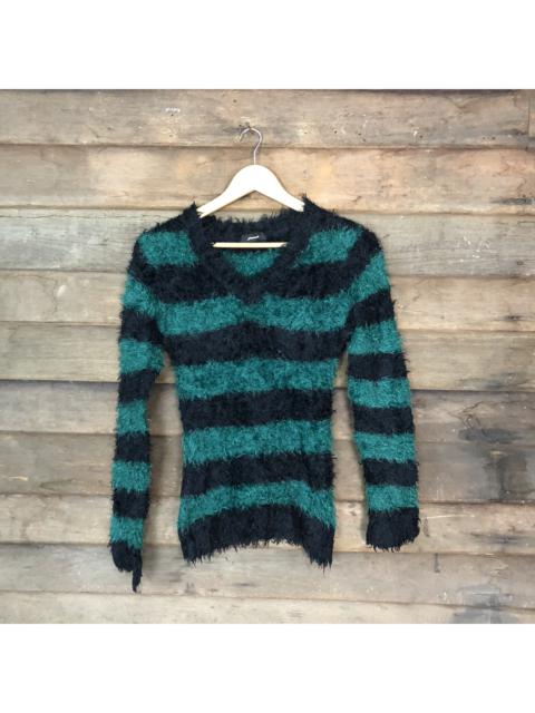 Other Designers Japanese Brand - Dason stripe Green Shag Shaggy Fur Mohair Knitwear #6958