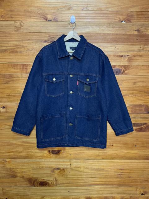 Other Designers Vintage - Vintage Franco Collezioni Denim Sherpa Workers Jacket