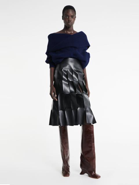 A.W.A.K.E. MODE MIDI MULTI RECTANGLE SKIRT BLACK