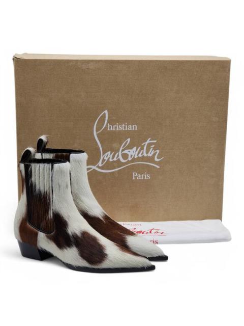 Christian Louboutin Cheliviss Low Boots - Hair-on Calf 'Meuh' - Brown - 36.5 6US