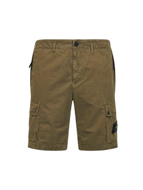 Stone Island Stone Island Men Military Green Organic Cotton Twill Cargo Bermuda Shorts