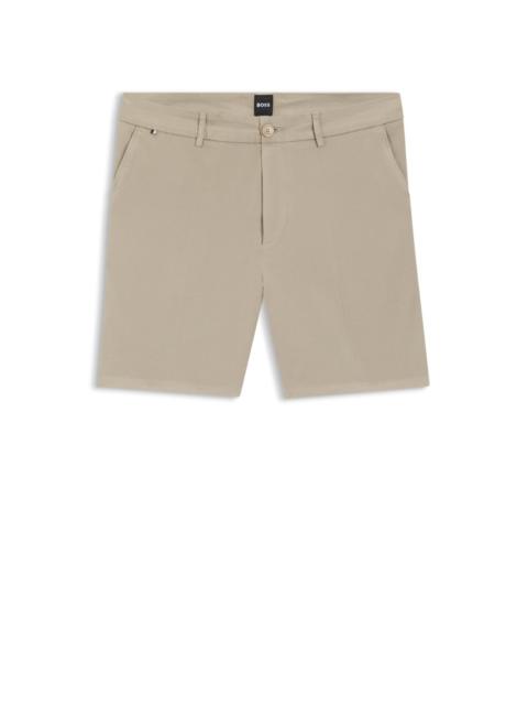 BOSS MODERN-FIT SHORTS IN STRETCH-COTTON TWILL